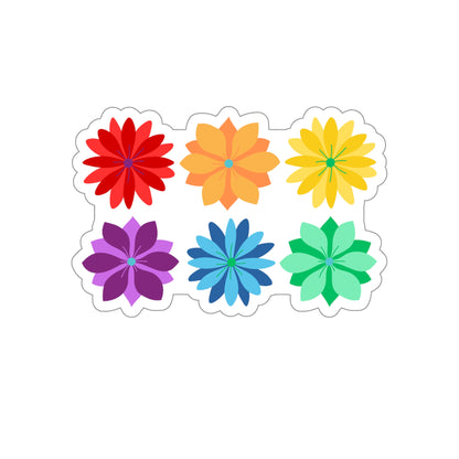 Rainbow Flower Stack Die-Cut Stickers