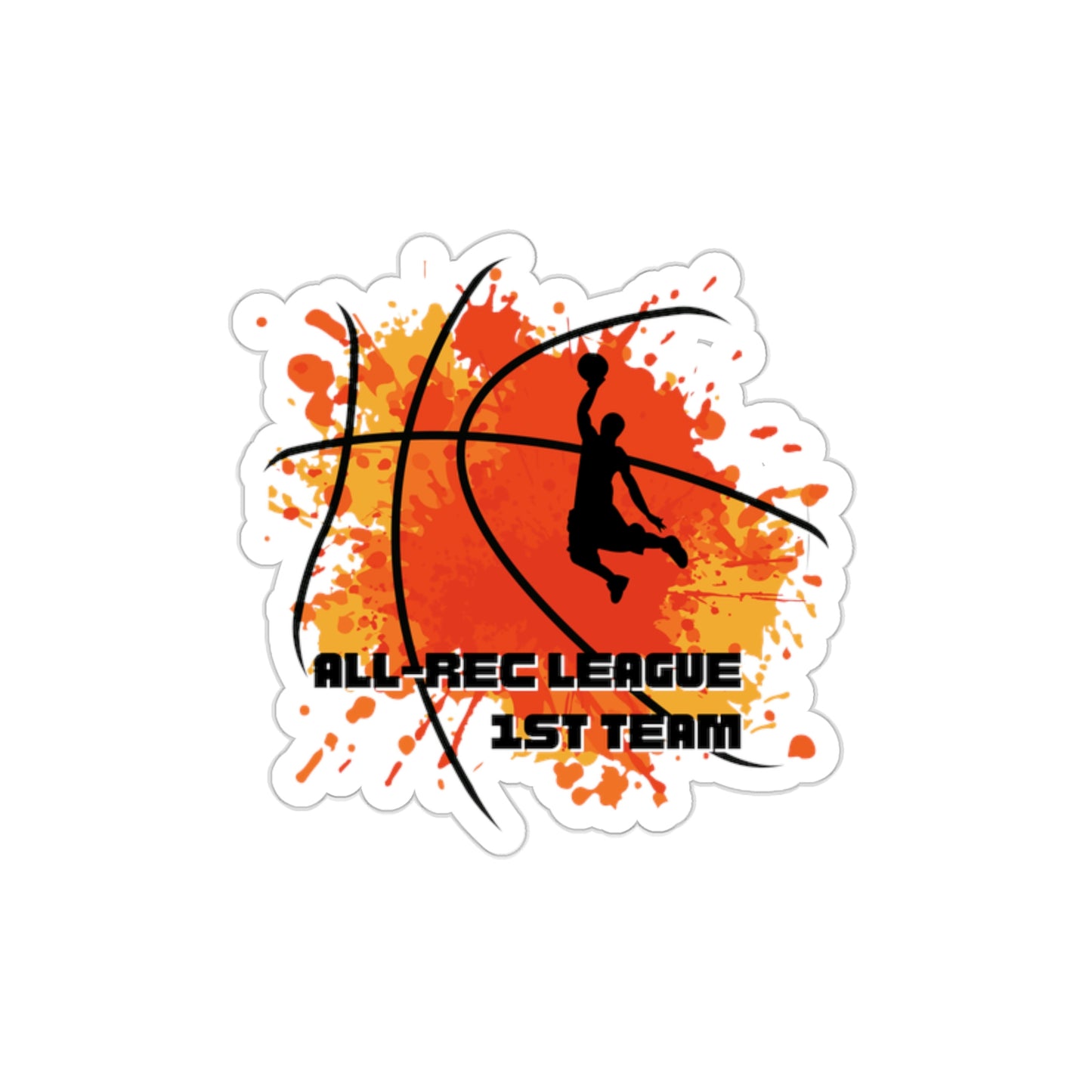 All-Rec League 1st Team Basketball Die-Cut Stickers