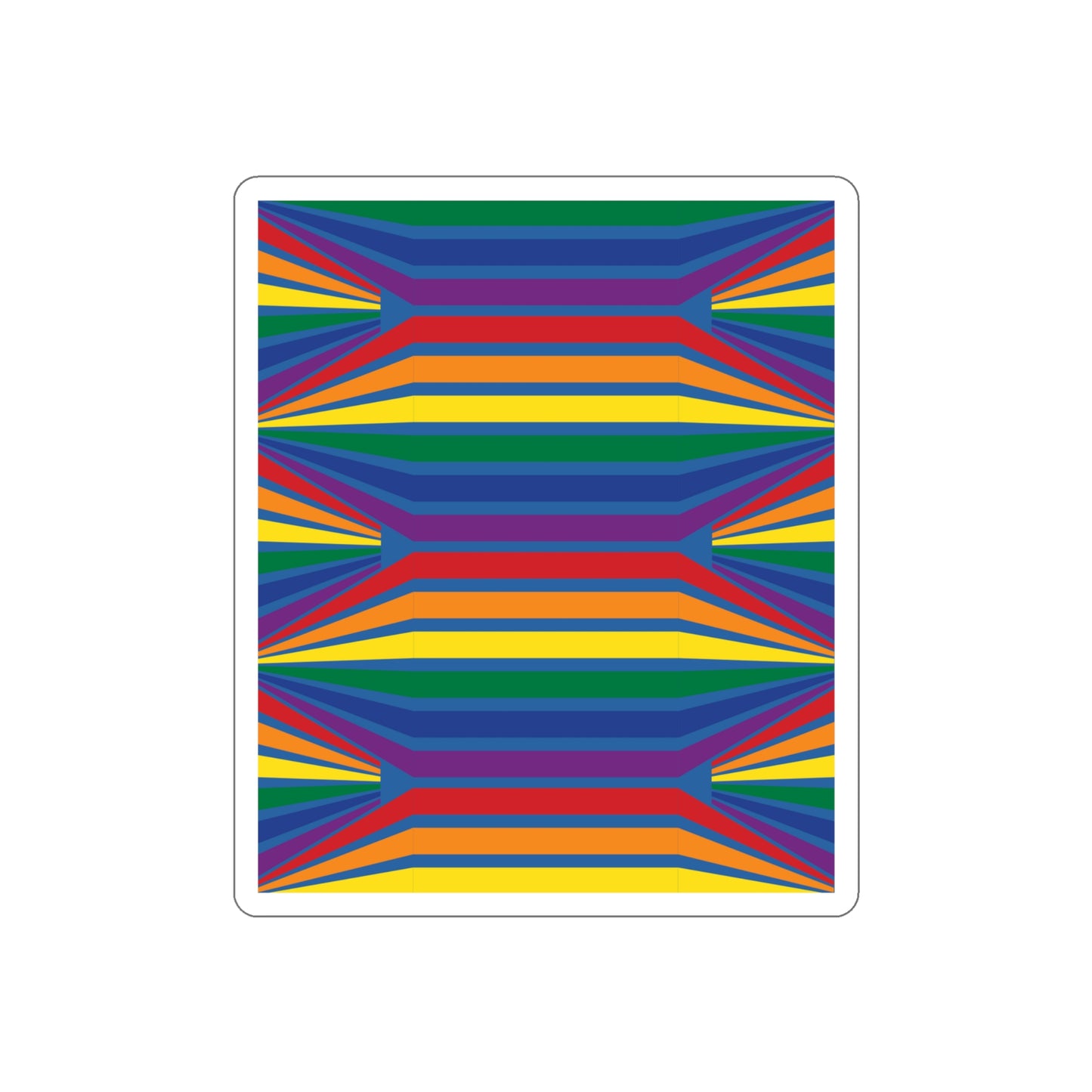 Geometric Rainbow Pattern Die-Cut Stickers