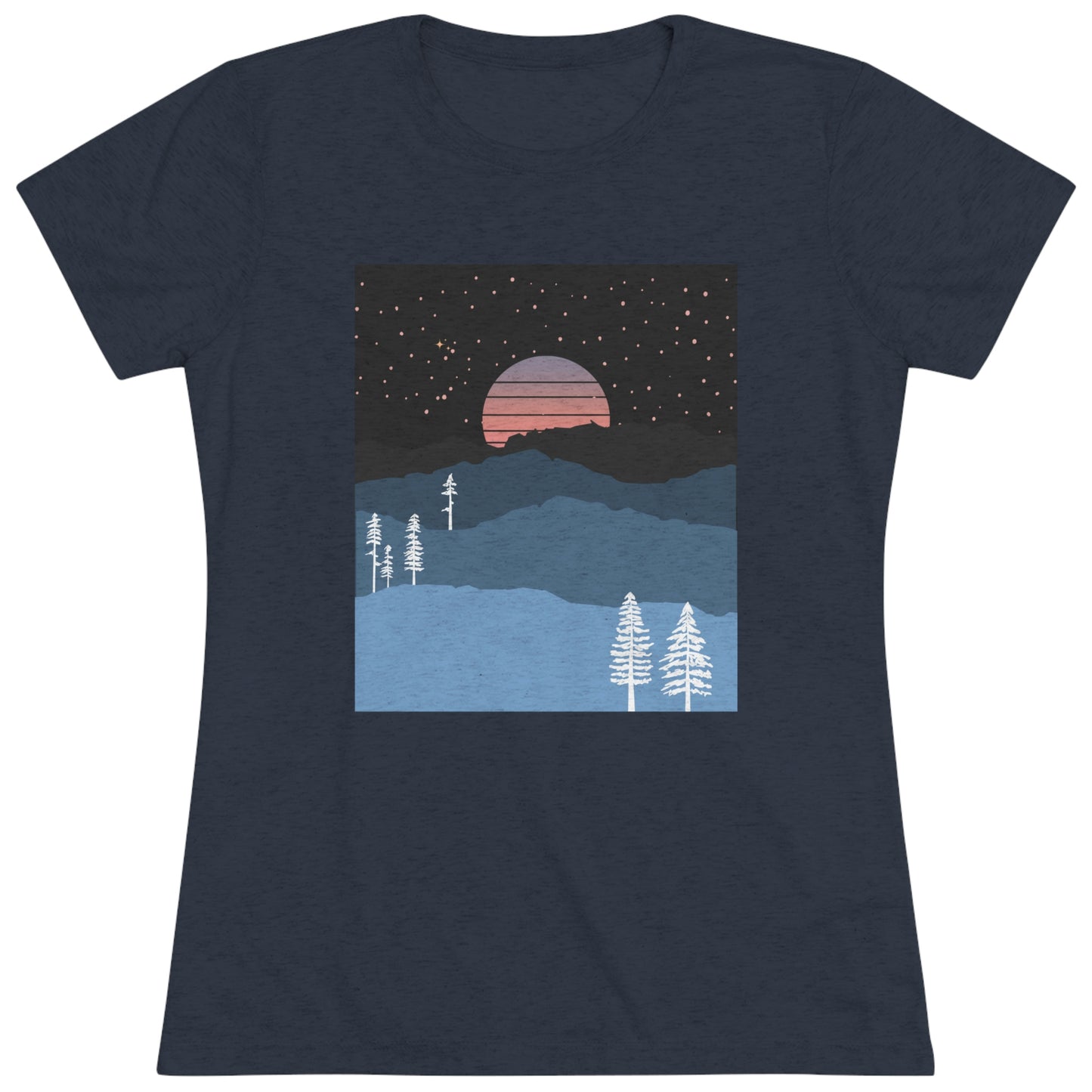 Mountain Moon Rise Women's Tri-blend T-shirt