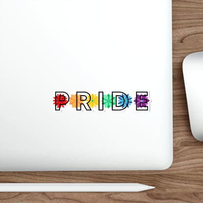 Rainbow Pride Overlay Flower Line  Die-Cut Stickers