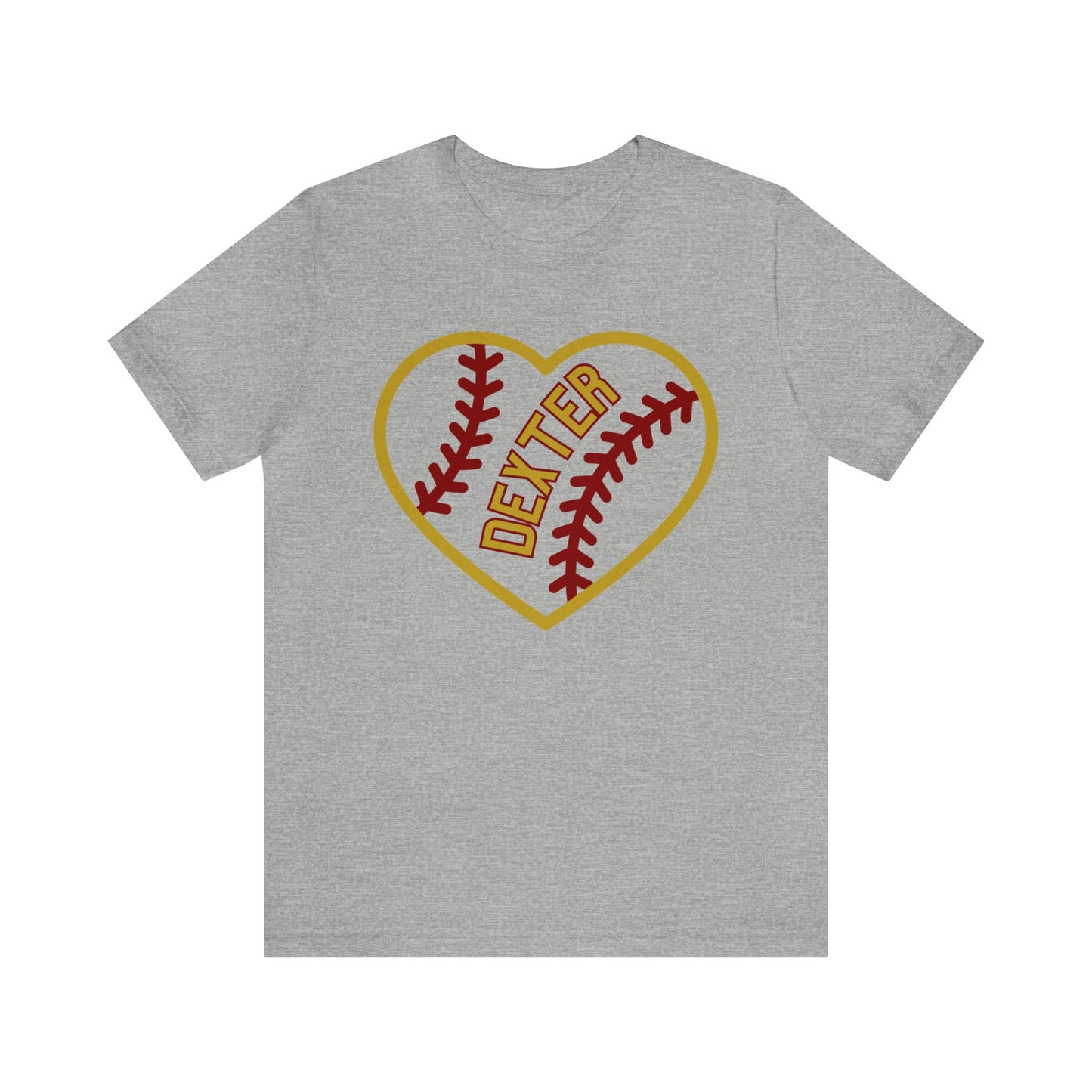 Dexter Baseball Large Heart Unisex T-shirt