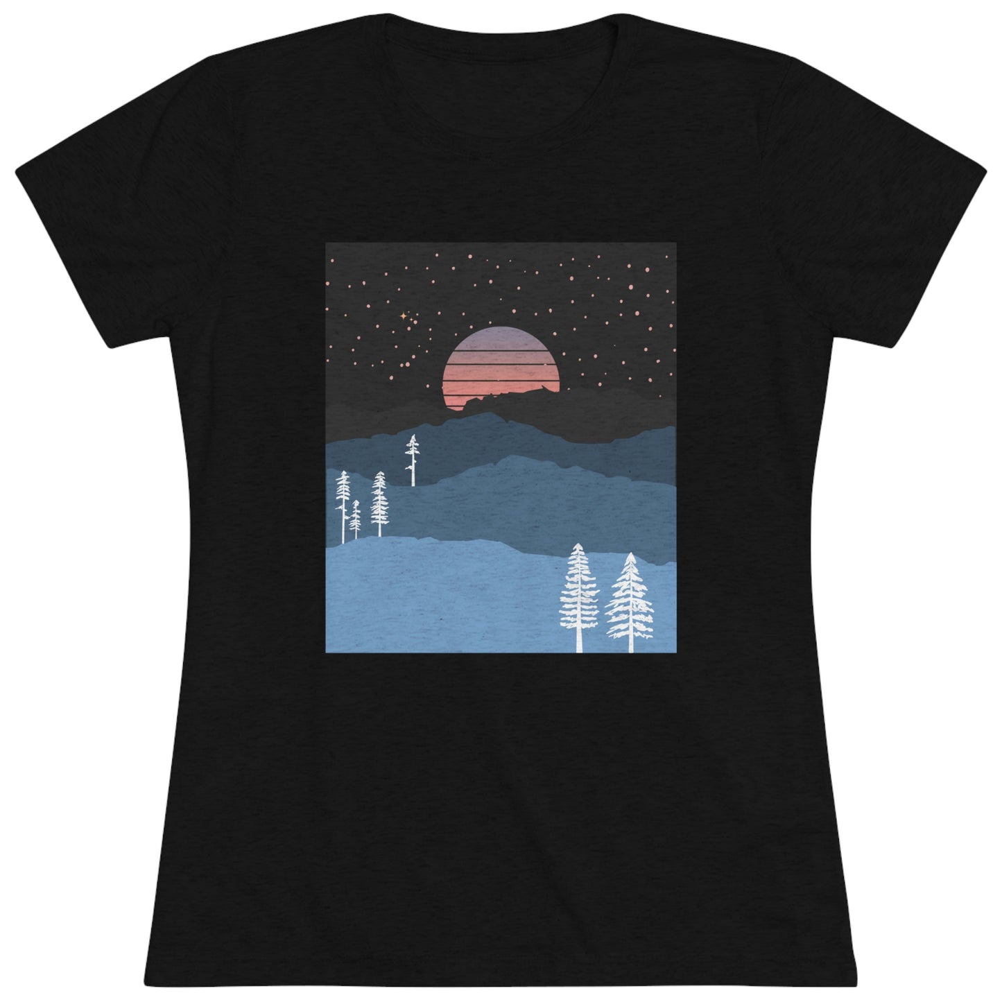 Mountain Moon Rise Women's Tri-blend T-shirt