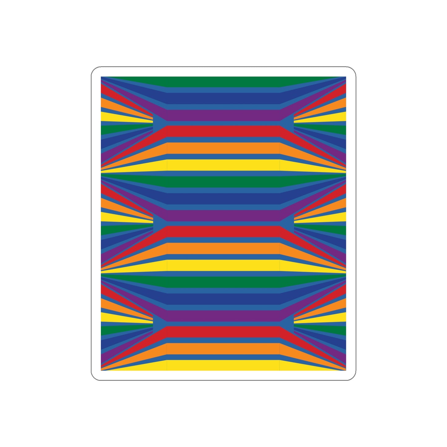 Geometric Rainbow Pattern Die-Cut Stickers