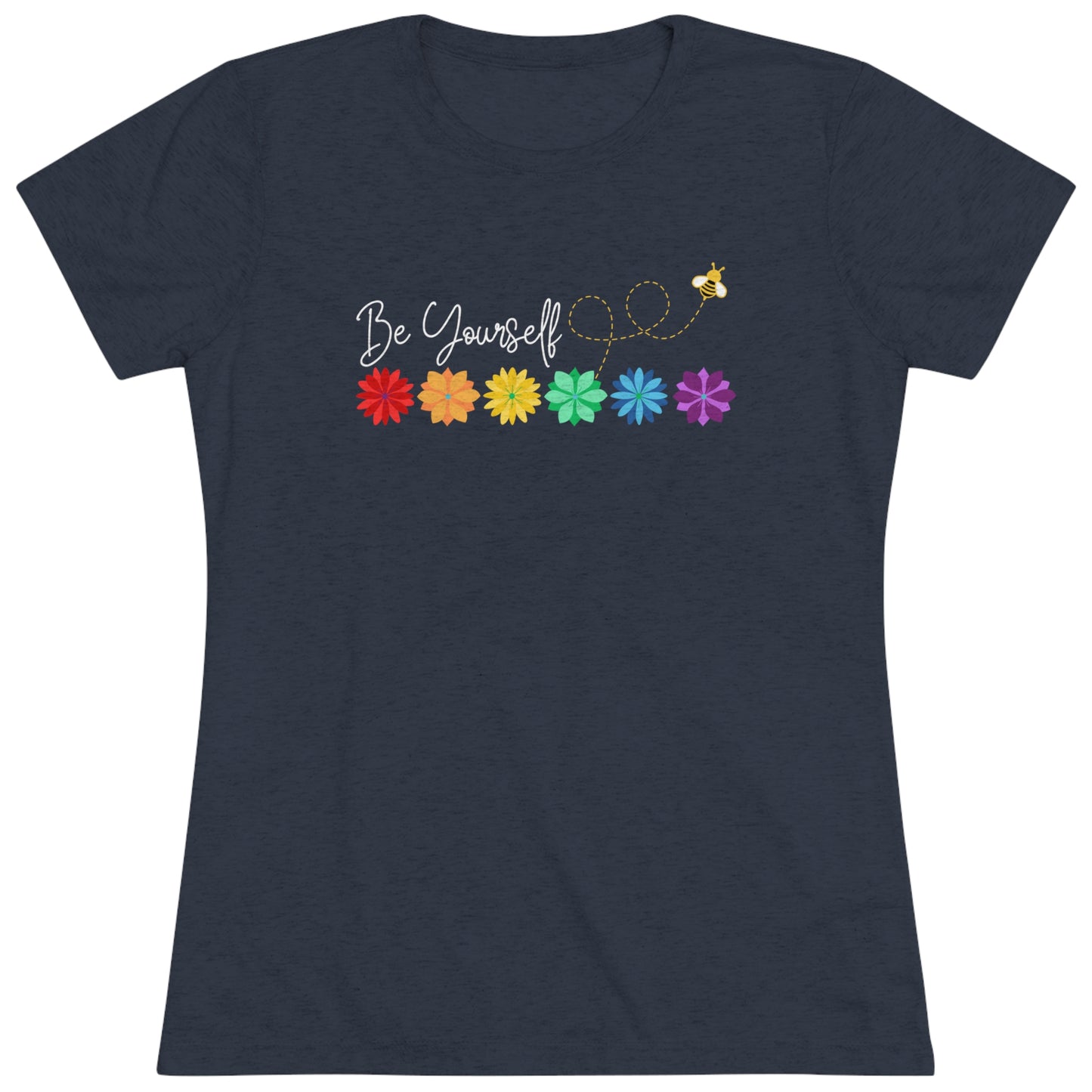 Be Yourself Bee Flower Line Women's Tri-blend T-shirt