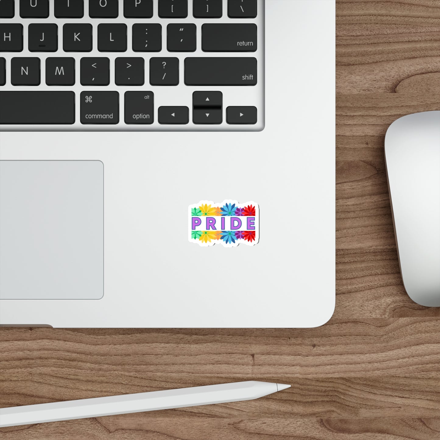Rainbow Halved Flower Pride Die-Cut Stickers