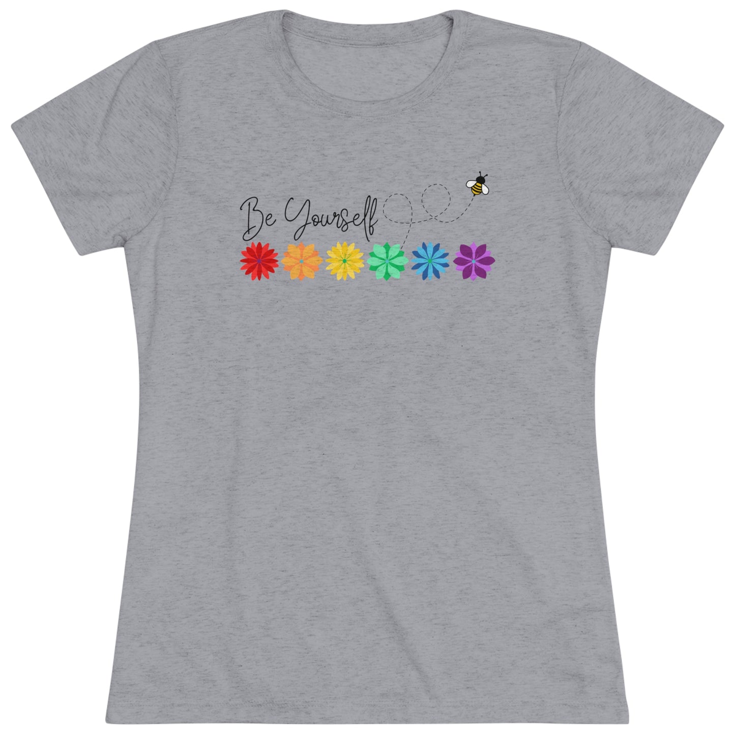 Be Yourself Bee Flower Line Women's Tri-blend T-shirt