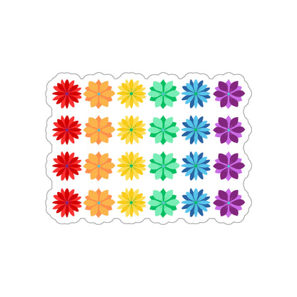 Rainbow Flower Wall Die-Cut Stickers