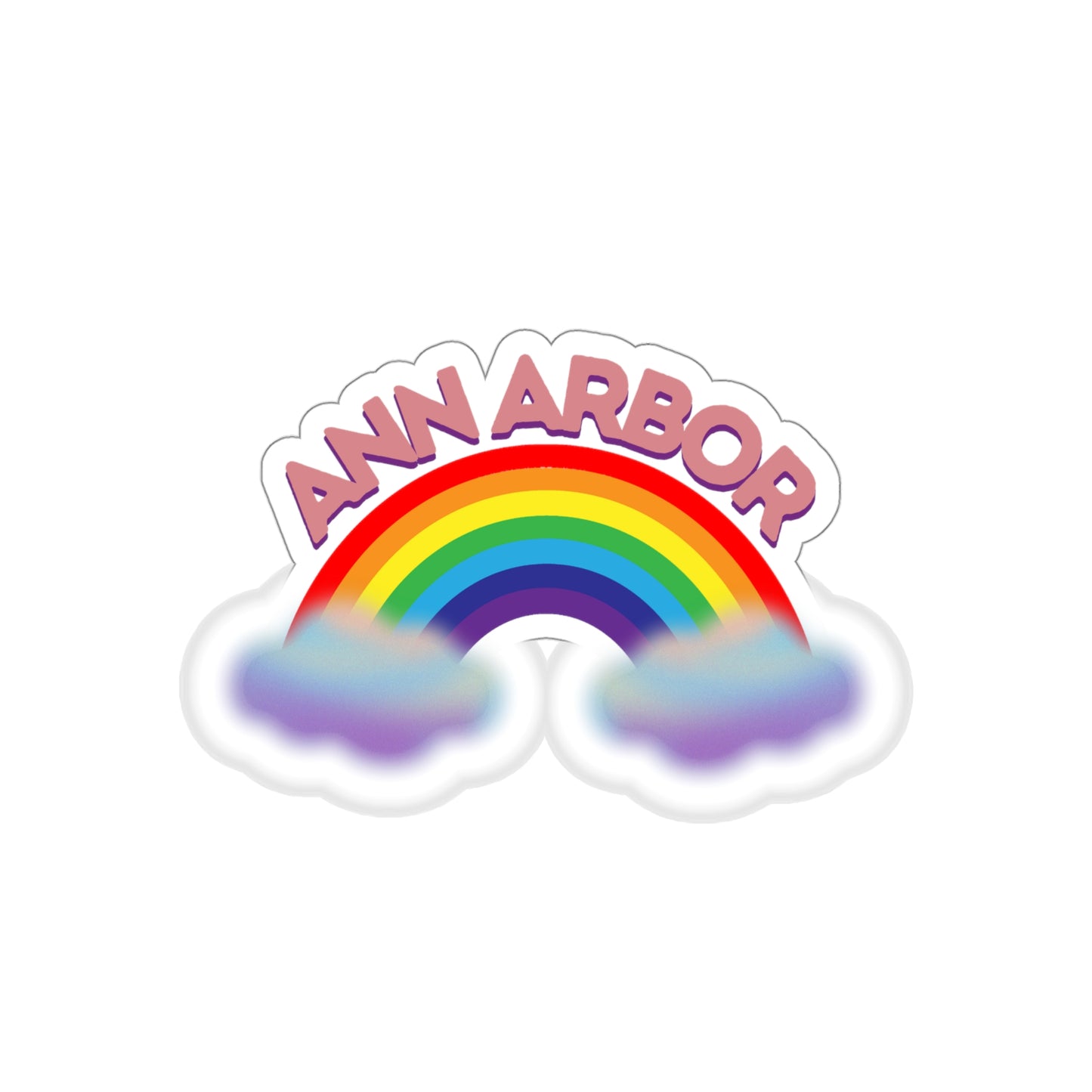 Ann Arbor Rainbow (alt) Die-Cut Stickers