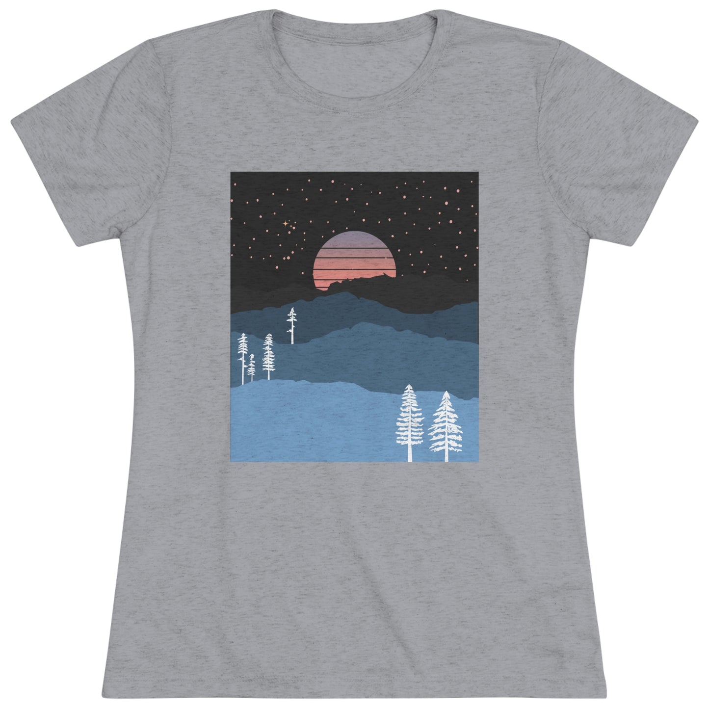 Mountain Moon Rise Women's Tri-blend T-shirt