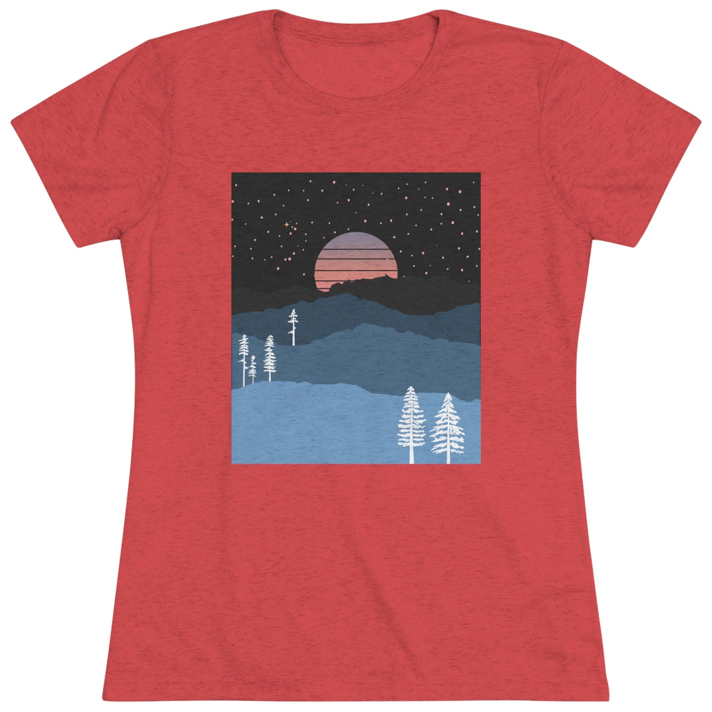 Mountain Moon Rise Women's Tri-blend T-shirt