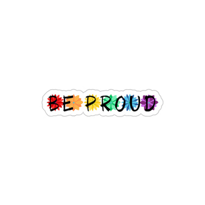 Be Proud Rainbow Pride Flower Line Die-Cut Stickers