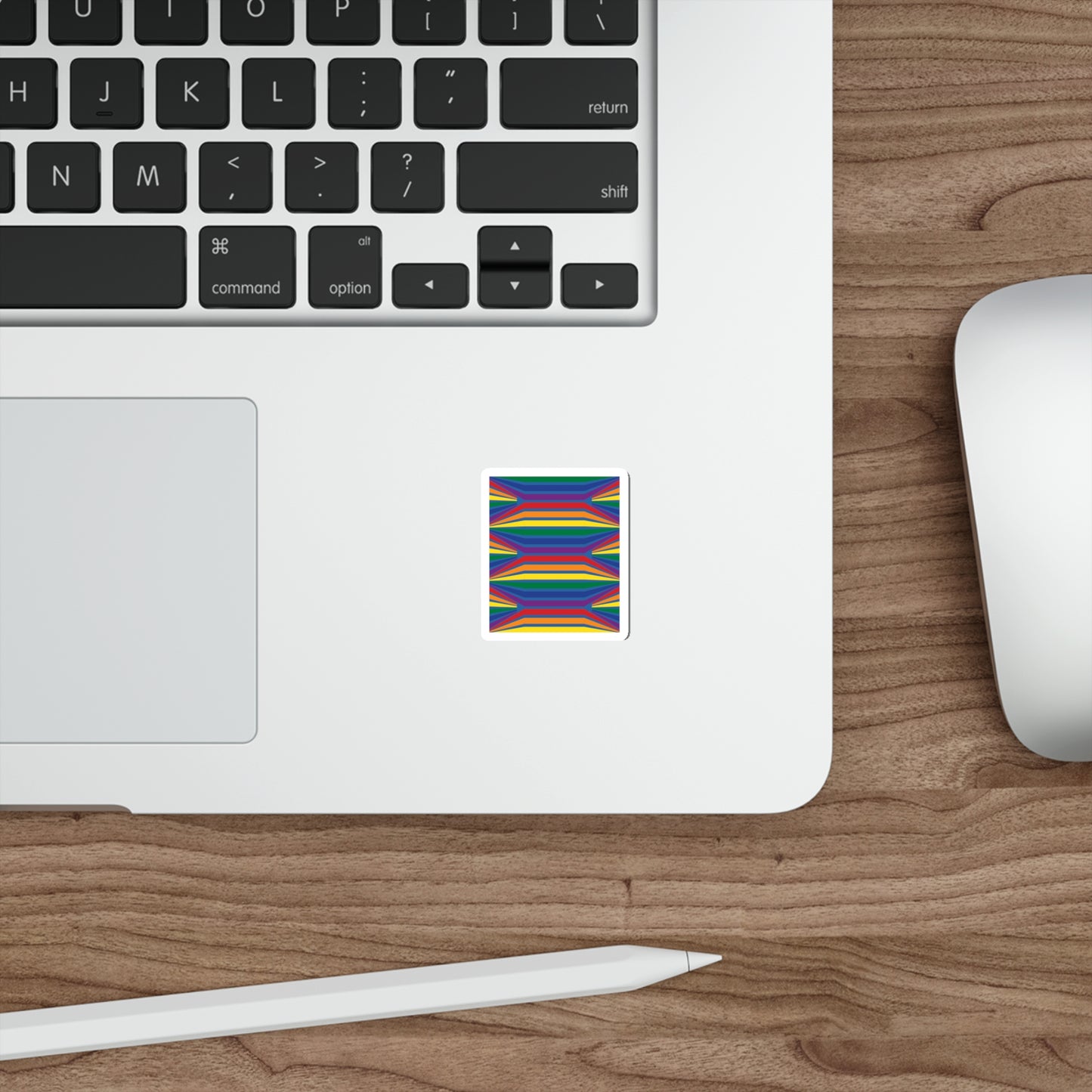 Geometric Rainbow Pattern Die-Cut Stickers