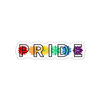 Rainbow Pride Overlay Flower Line  Die-Cut Stickers