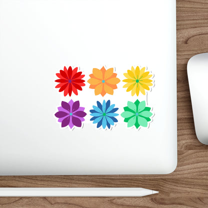 Rainbow Flower Stack Die-Cut Stickers