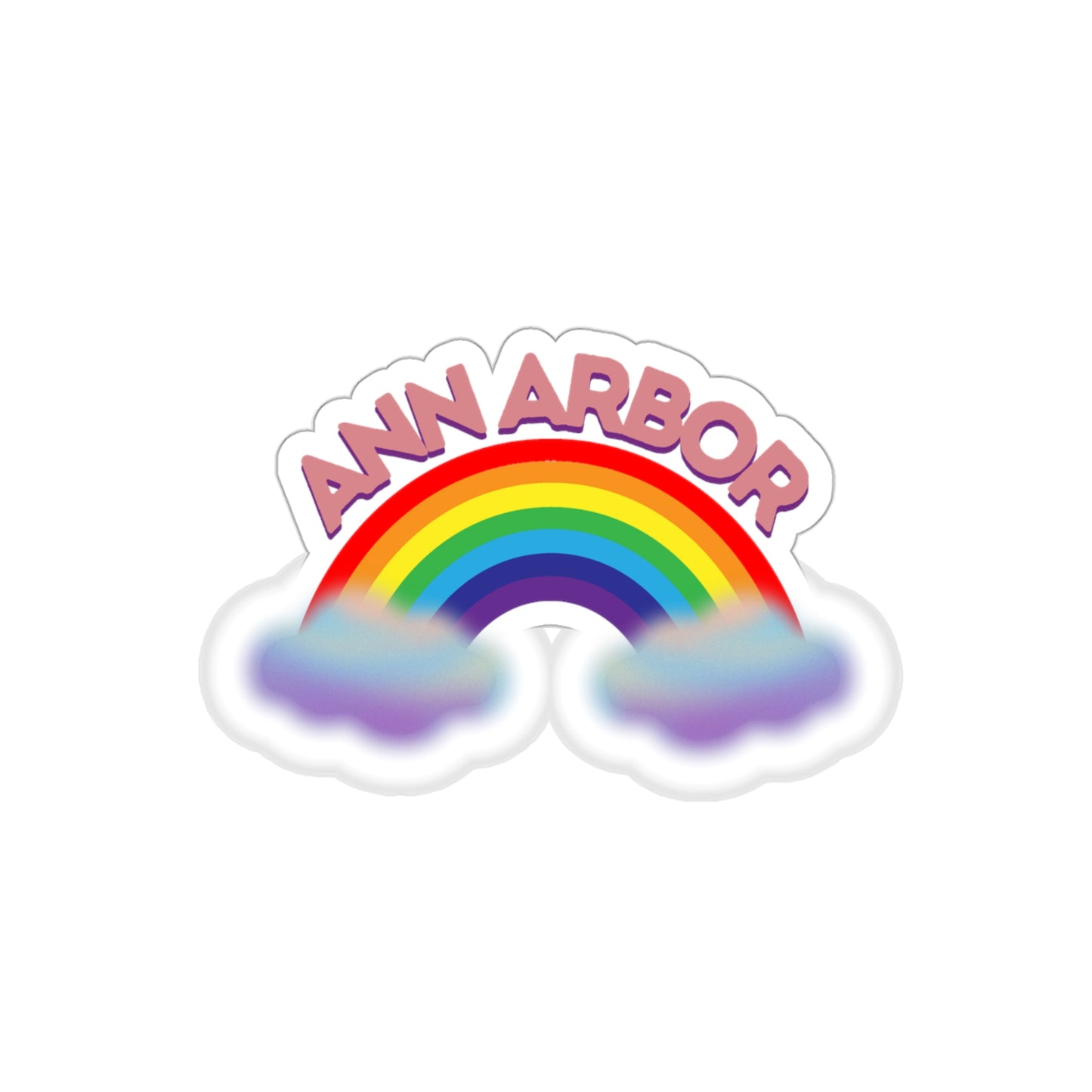 Ann Arbor Rainbow (alt) Die-Cut Stickers