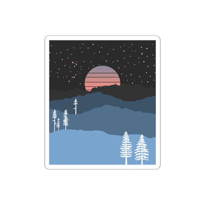 Mountain Moon Rise Die-Cut Stickers