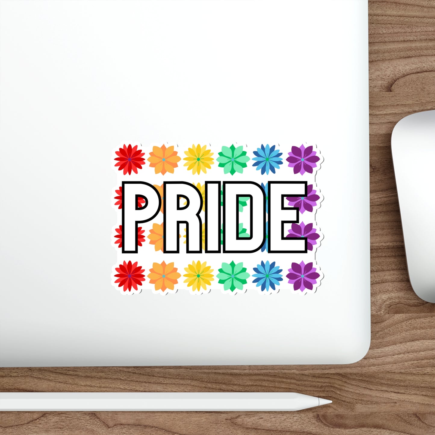 Rainbow Pride Flower Wall Die-Cut Stickers