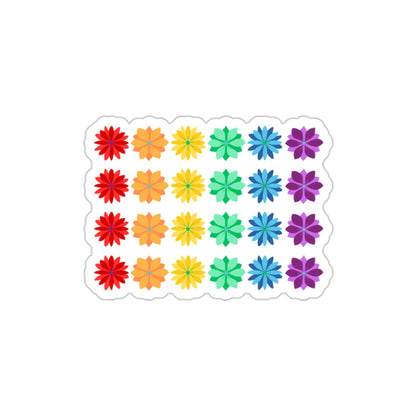 Rainbow Flower Wall Die-Cut Stickers