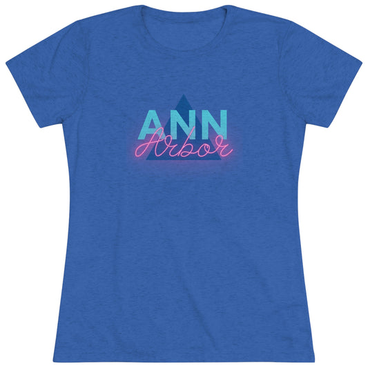 Ann Arbor Retro Triangle Women's Tri-blend T-shirt