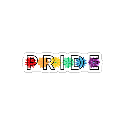 Rainbow Pride Overlay Flower Line  Die-Cut Stickers