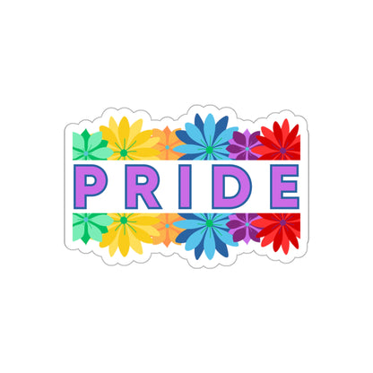 Rainbow Halved Flower Pride Die-Cut Stickers