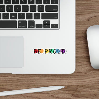 Be Proud Rainbow Pride Flower Line Die-Cut Stickers