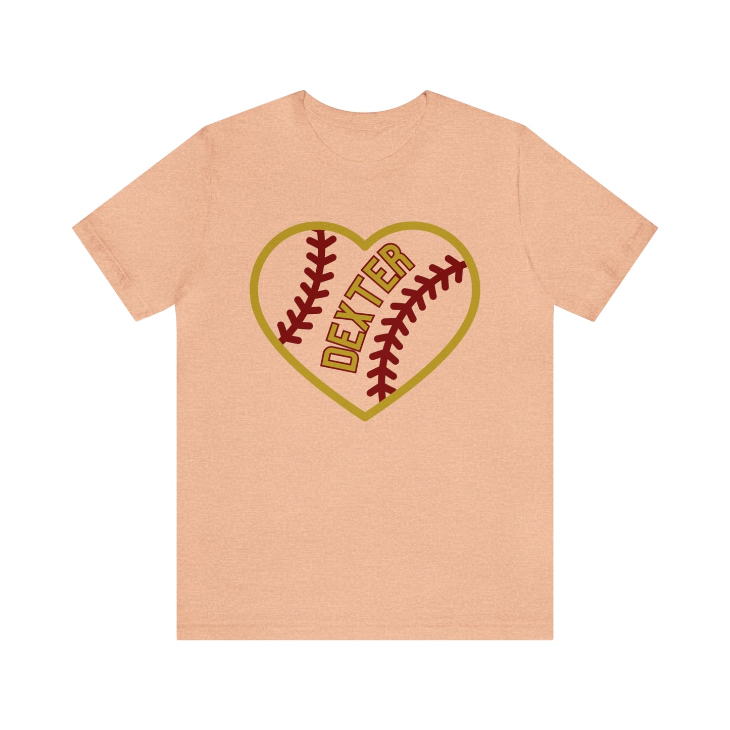 Dexter Baseball Large Heart Unisex T-shirt