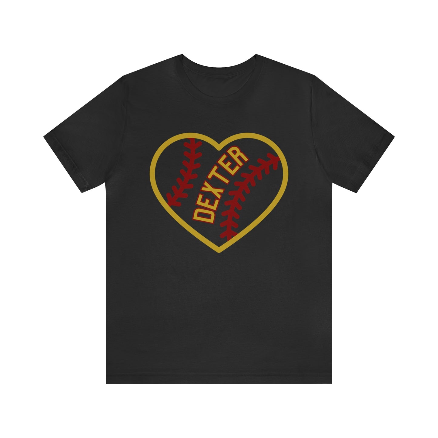 Dexter Baseball Large Heart Unisex T-shirt