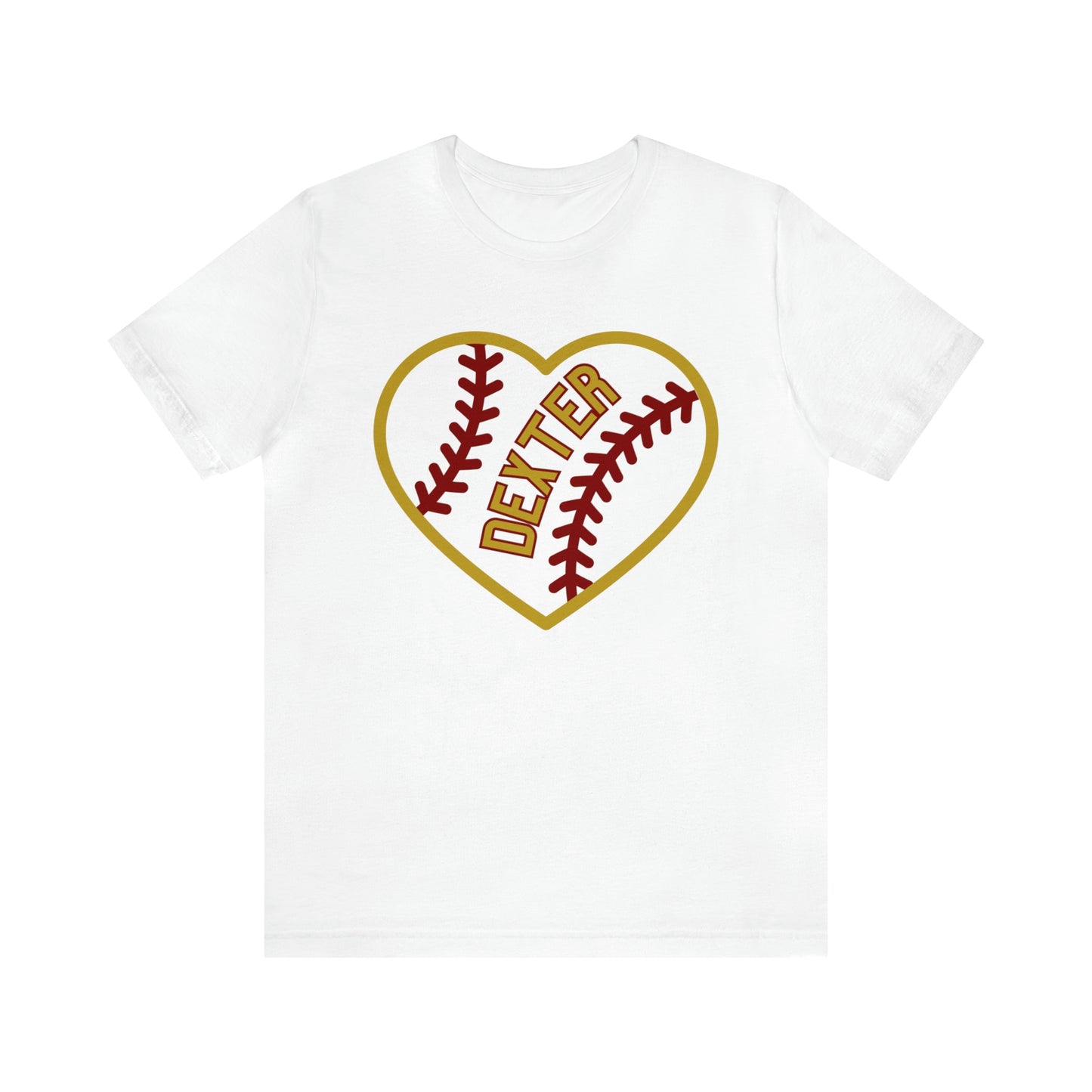 Dexter Baseball Large Heart Unisex T-shirt