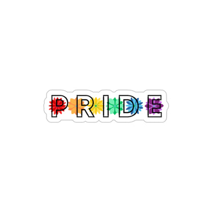 Rainbow Pride Overlay Flower Line  Die-Cut Stickers