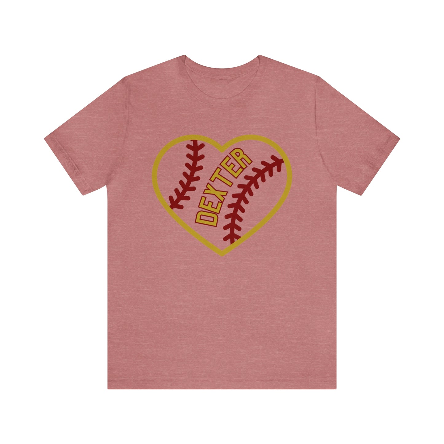 Dexter Baseball Large Heart Unisex T-shirt