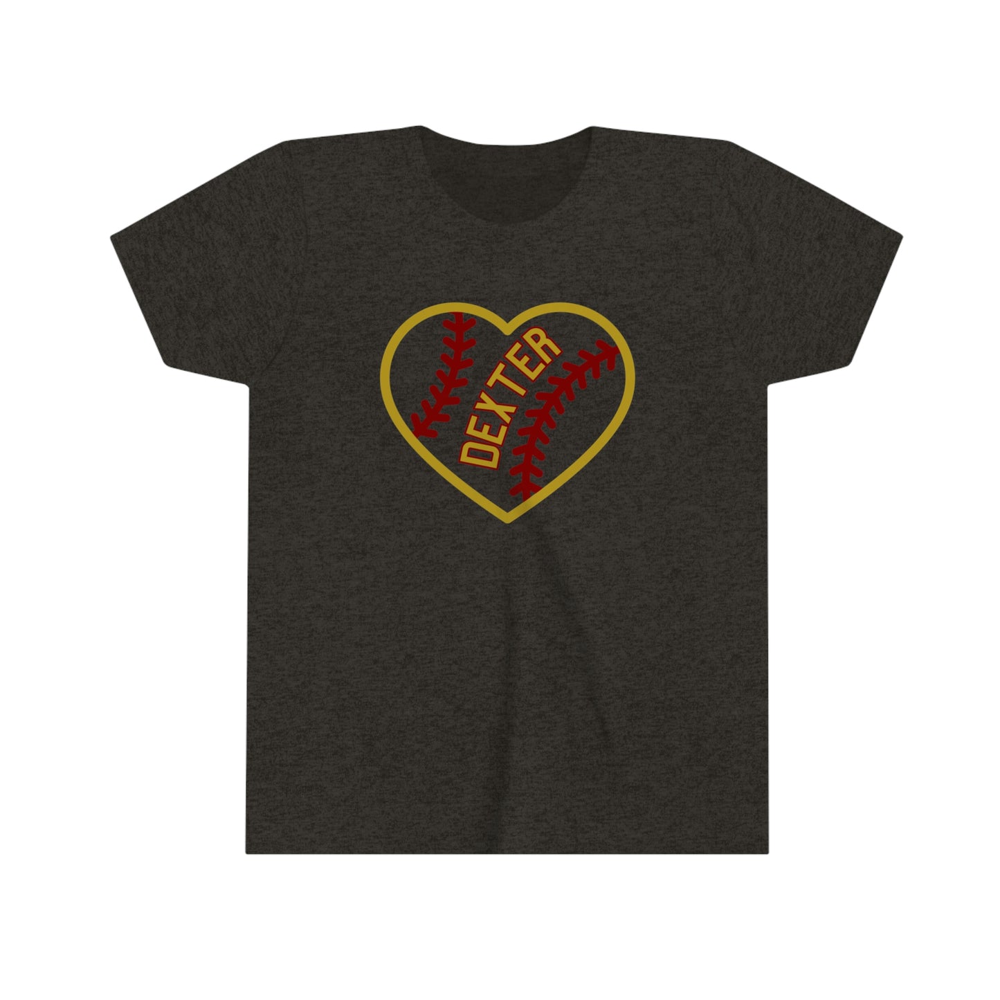 Dexter Baseball Large Heart Youth T-shirt