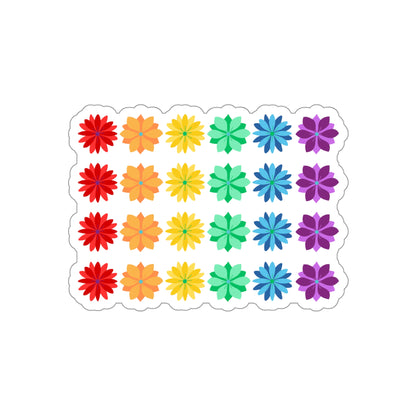 Rainbow Flower Wall Die-Cut Stickers