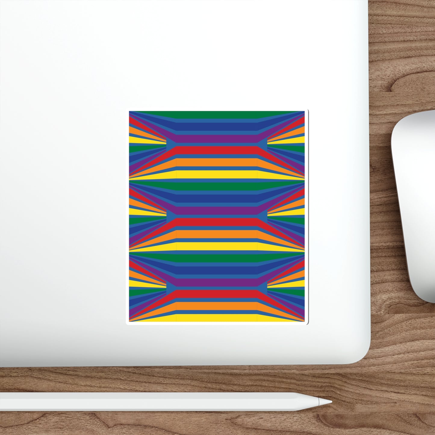 Geometric Rainbow Pattern Die-Cut Stickers