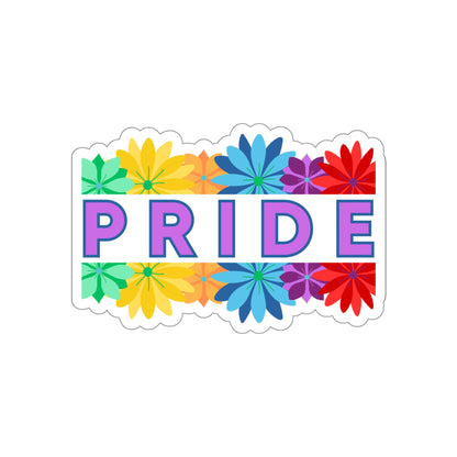 Rainbow Halved Flower Pride Die-Cut Stickers