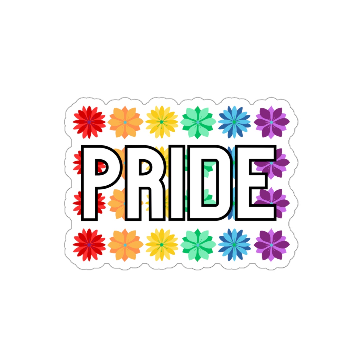 Rainbow Pride Flower Wall Die-Cut Stickers