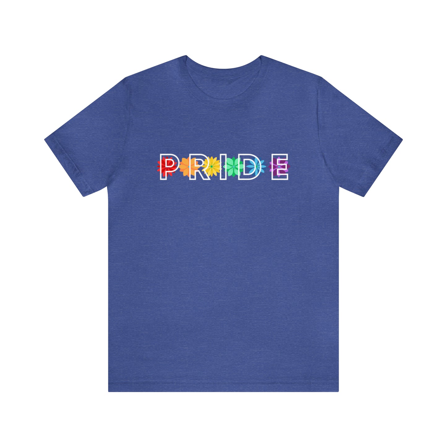 Rainbow Pride Overlay Flower Line Unisex T-shirt