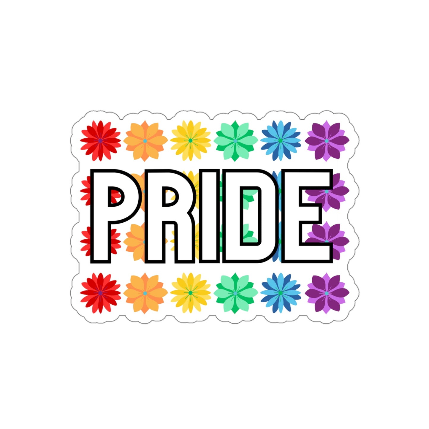 Rainbow Pride Flower Wall Die-Cut Stickers