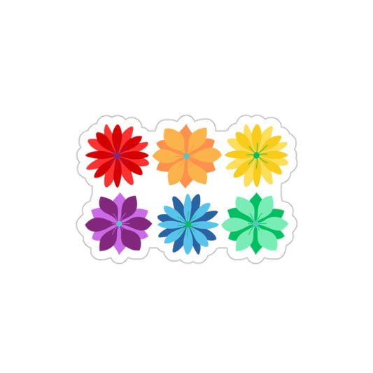 Rainbow Flower Stack Die-Cut Stickers