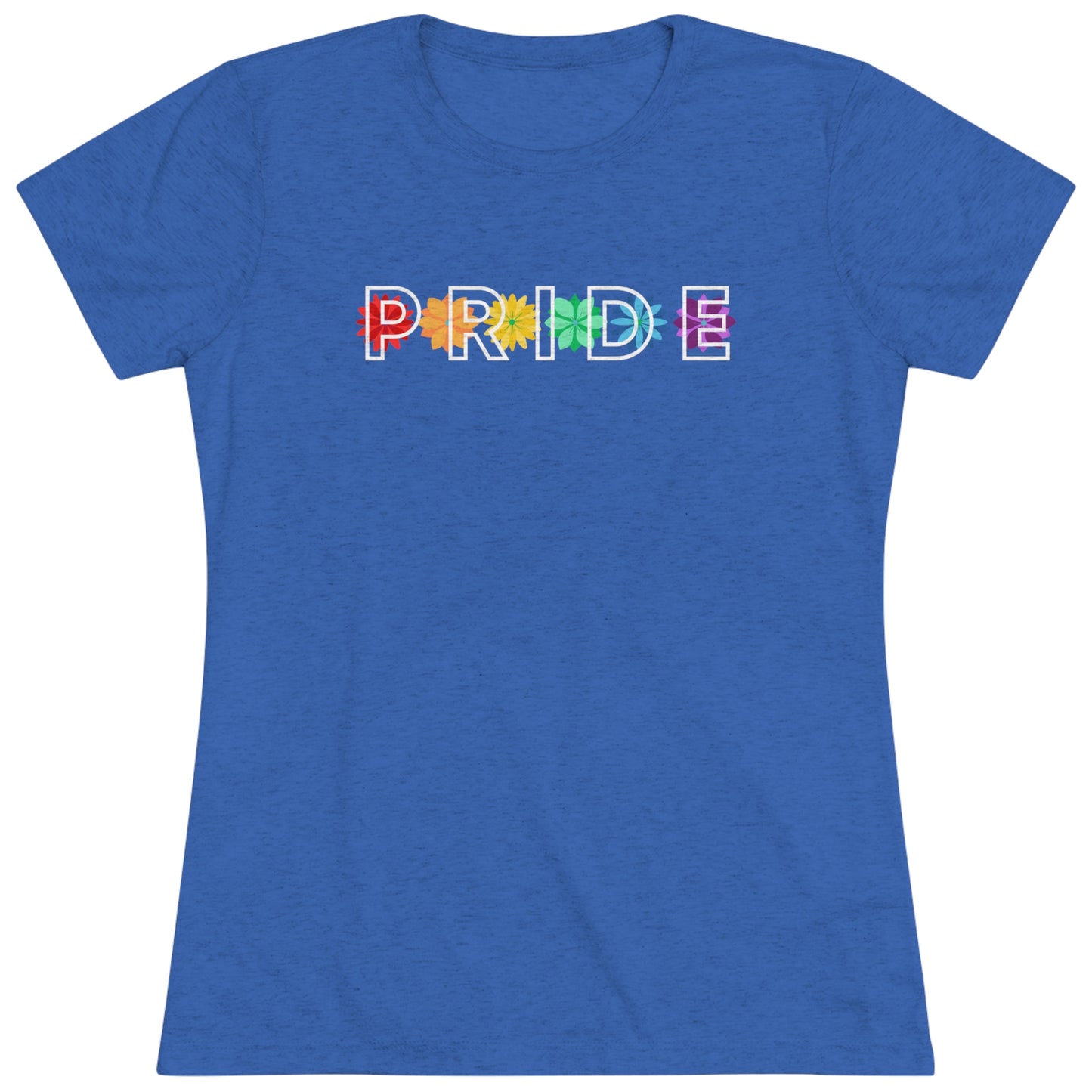 Rainbow Pride Overlay Flower Line Women's Tri-blend T-shirt