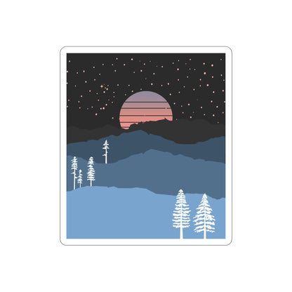 Mountain Moon Rise Die-Cut Stickers