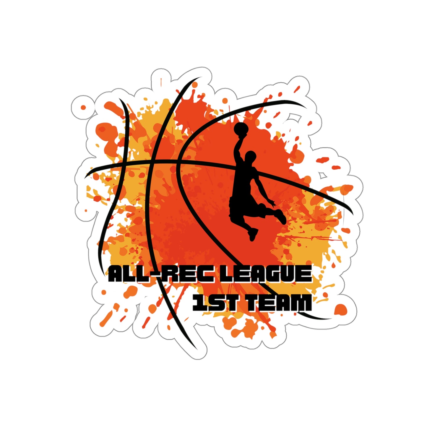 All-Rec League 1st Team Basketball Die-Cut Stickers