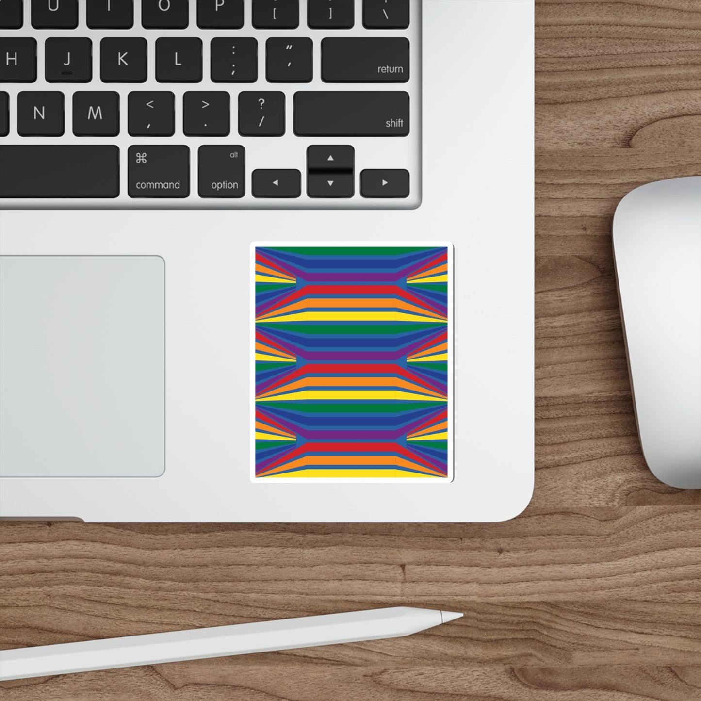 Geometric Rainbow Pattern Die-Cut Stickers