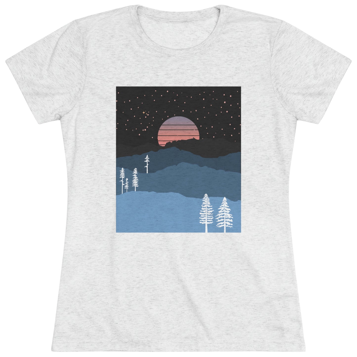 Mountain Moon Rise Women's Tri-blend T-shirt